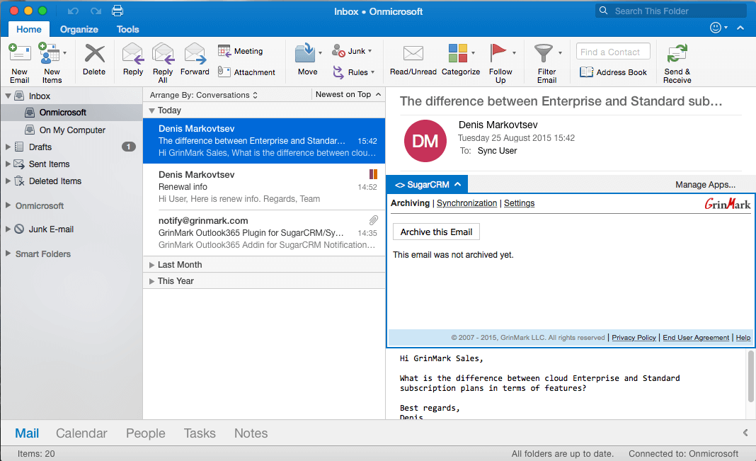 outlook for mac recent addresses